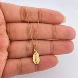 Set Cadena y Dije Veneciana + Virgen De Guadalupe 1.35gr / Oro Amarillo +3 18K &