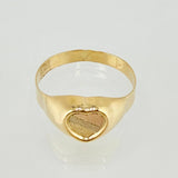 Anillo Sello Corazon 1.75gr / T8 1/4 / Tres Oros 18K *