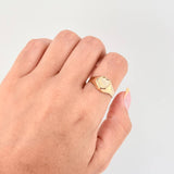 Anillo Sello Corazon 1.7gr / T7 1/4 / Tres Oros 18K