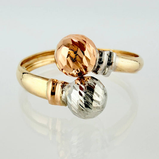 Anillo Tu Y Yo Diamantado 2.25gr / T8 3/4 / Tres Oros 18K ©