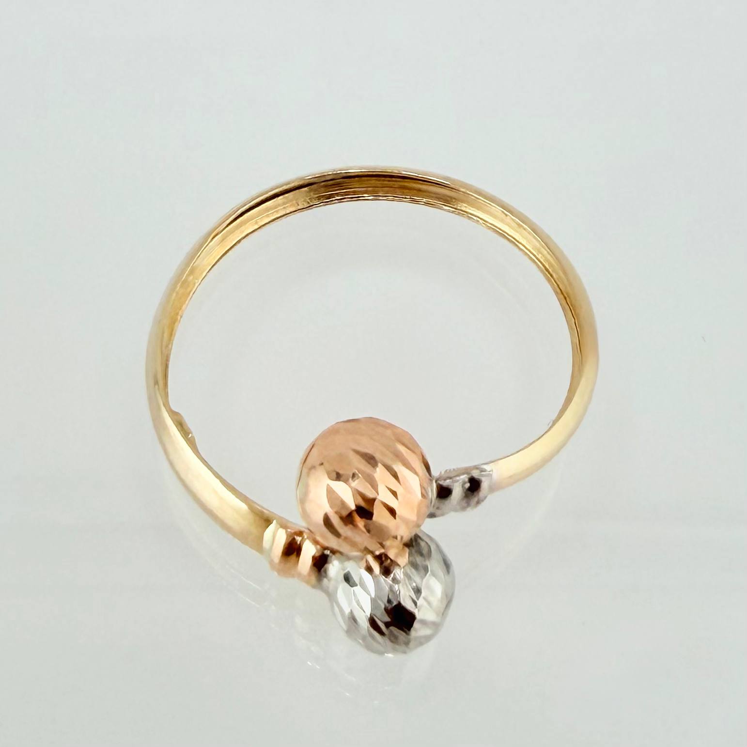 Anillo Tu Y Yo Diamantado 2.15gr / T8 / Tres Oros 18K