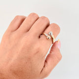 Anillo Tu Y Yo Diamantado 1.5gr / T81/4 / Tres Oros 18K *