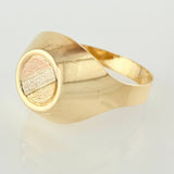 Anillo Sello Circular 1.7gr / T8 3/4 / Tres Oros 18K ©