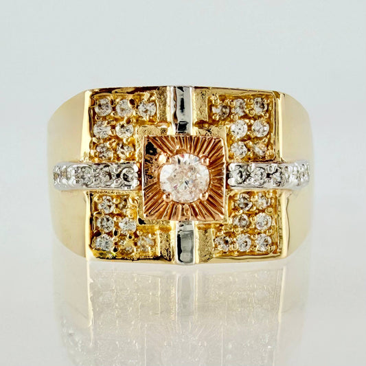 Anillo Sello Real 4.74gr / T8 1/2 / Tres Oros 18K ©