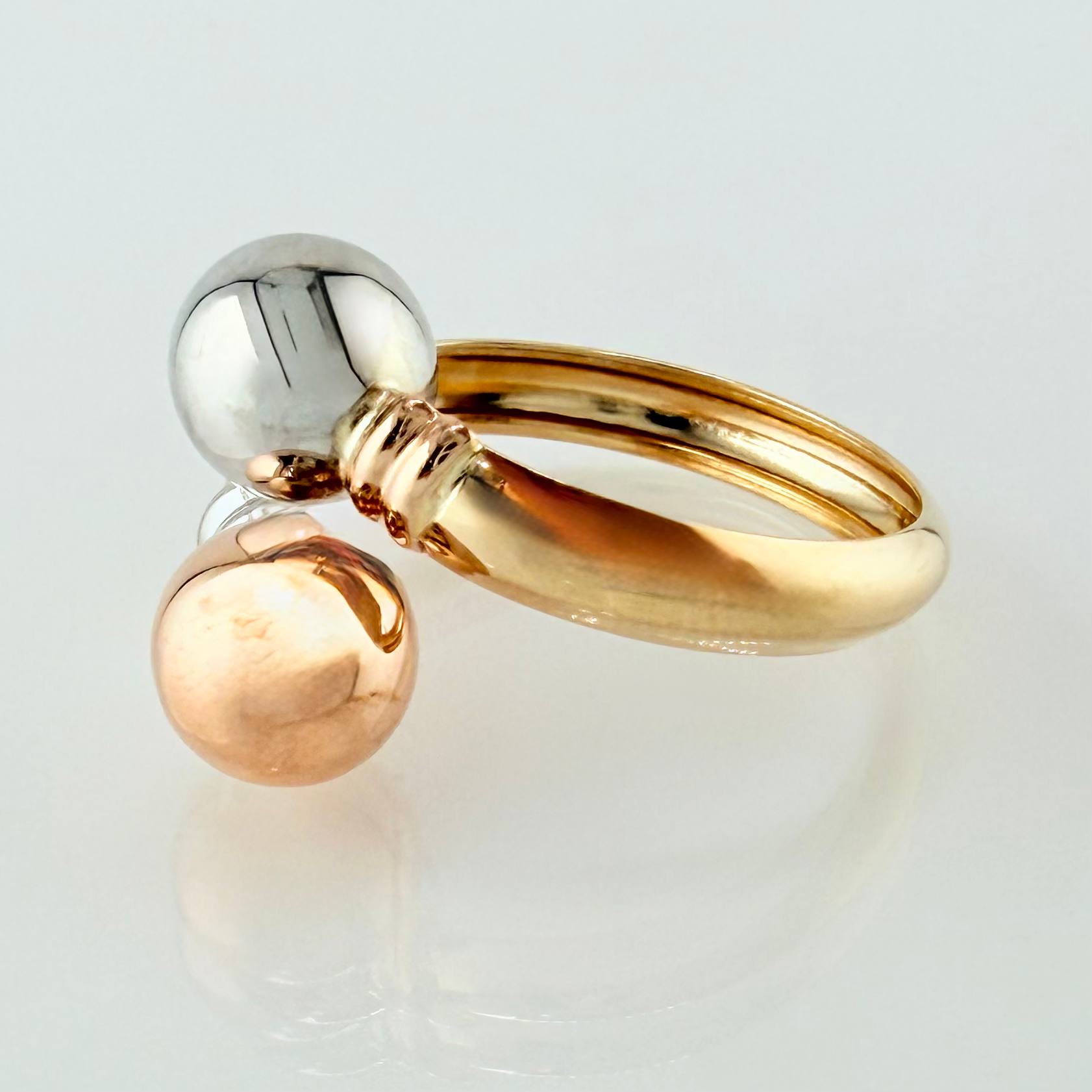 Anillo Tu y Yo 2.3gr / T8 1/2 / Tres Oros 18K