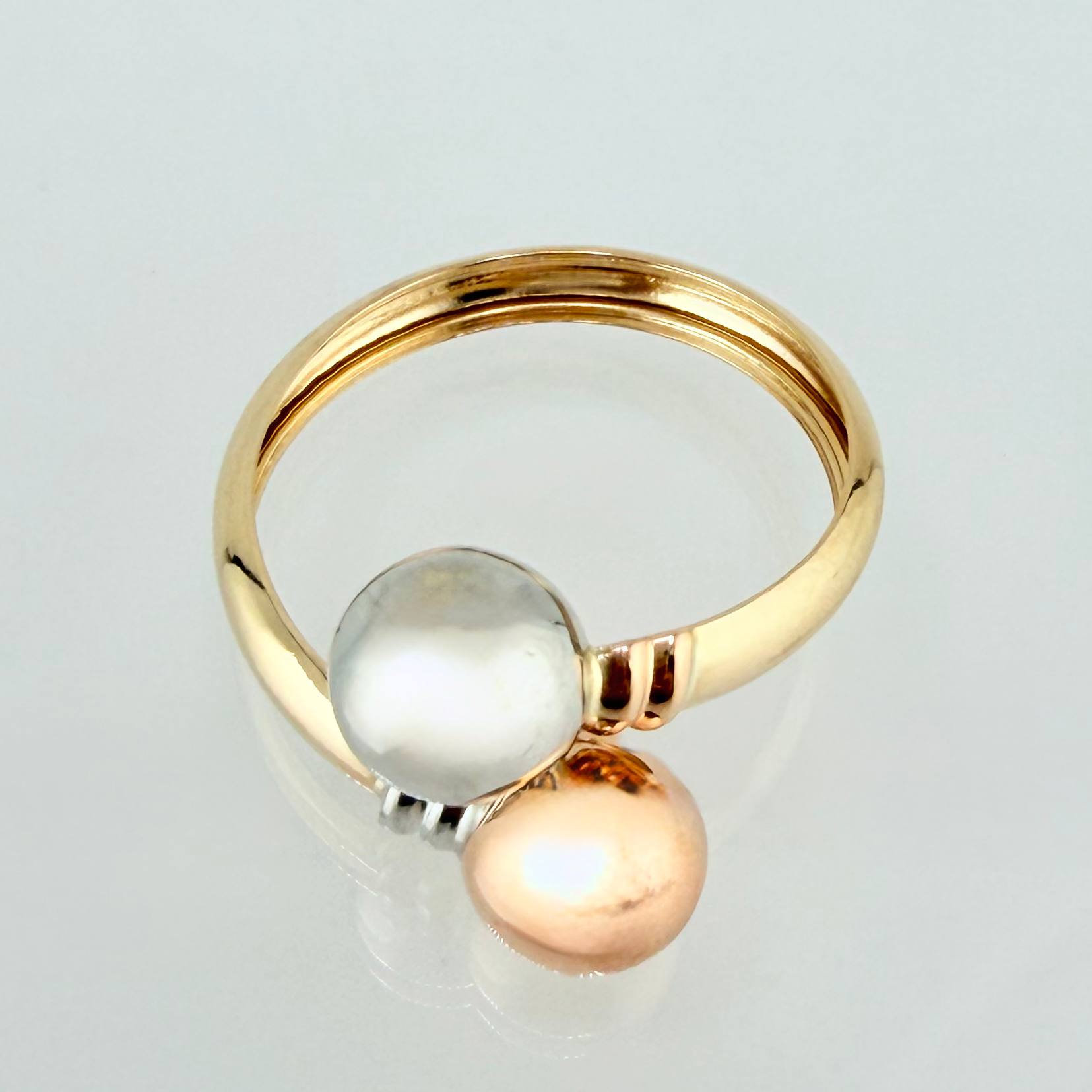 Anillo Tu y yo 2.25gr / T7 1/4 / Tres Oros 18K ©