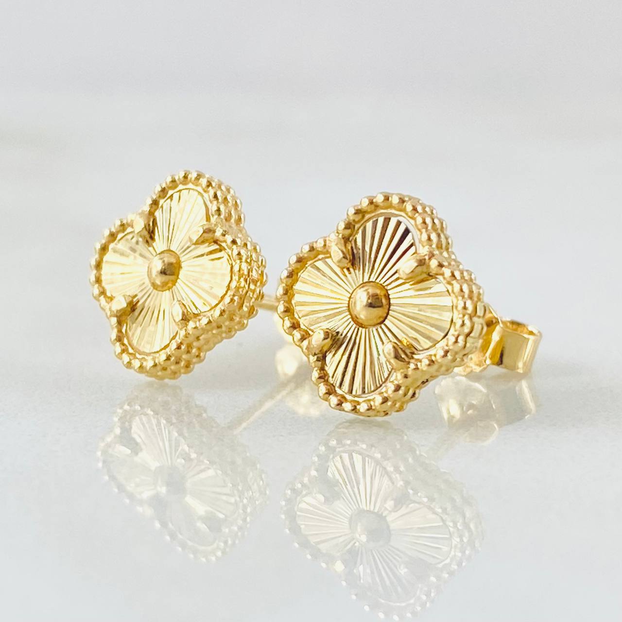 Topos Trebol Diamantado 2.3gr / Oro Amarillo Nac.Esp. 18K *