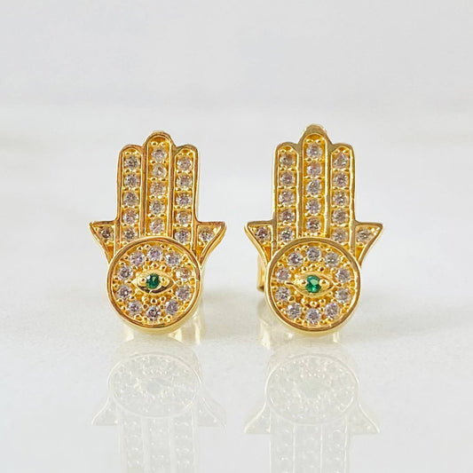 Topos Mano Hamsa 2.45gr / 1/2 in / Oro Amarillo 18K *
