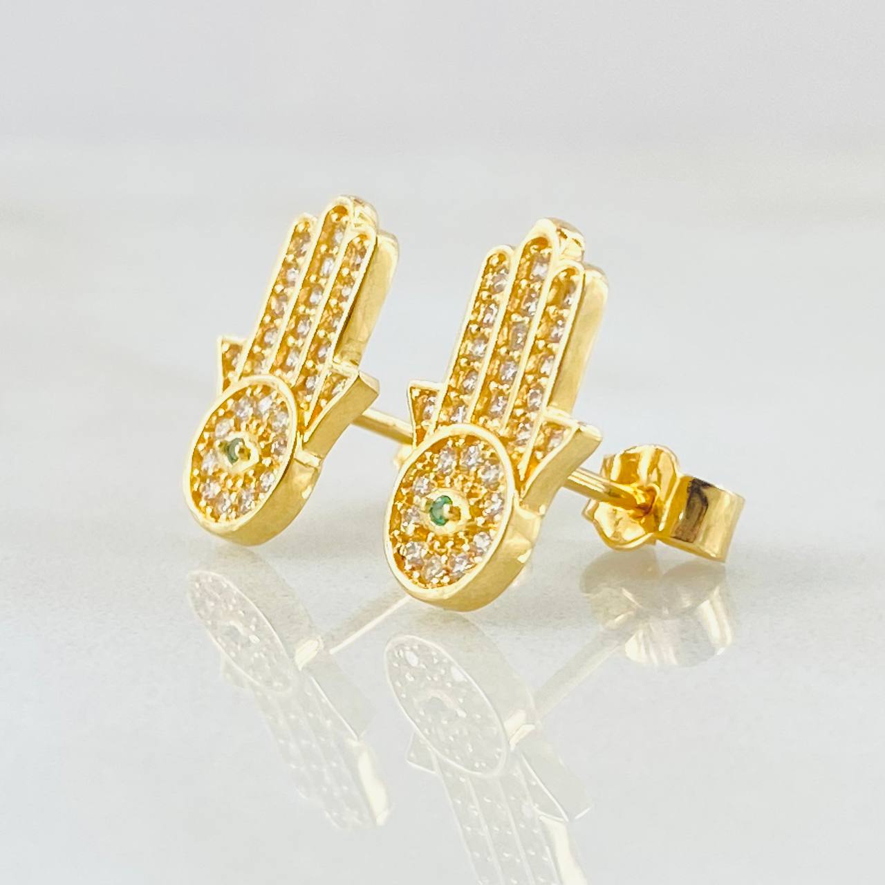 Topos Mano Hamsa 2.45gr / 1/2 in / Oro Amarillo 18K *