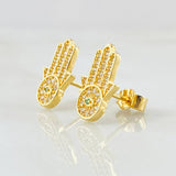 Topos Mano Hamsa 2.45gr / 1/2 in / Oro Amarillo 18K *
