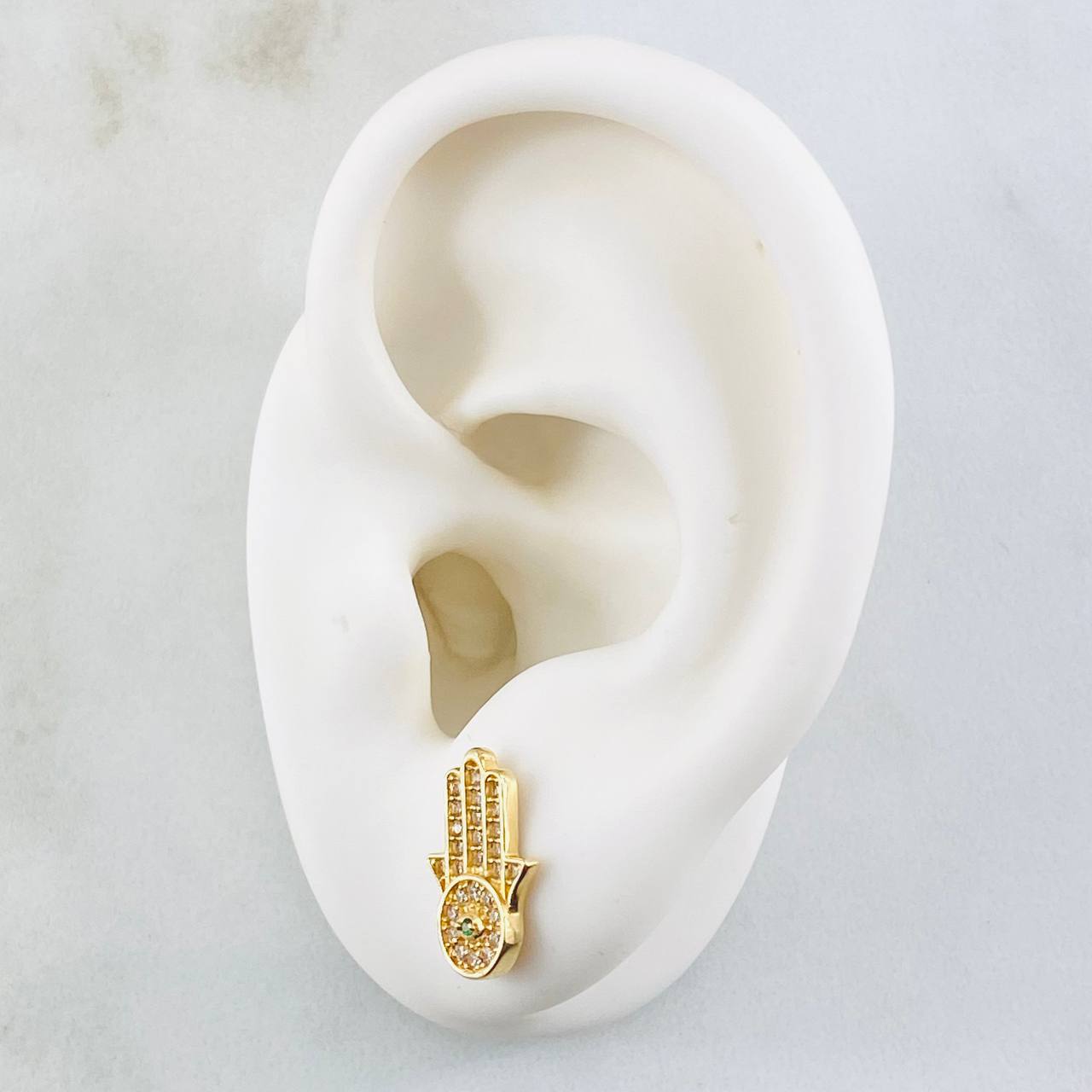Topos Mano Hamsa 2.45gr / 1/2 in / Oro Amarillo 18K *