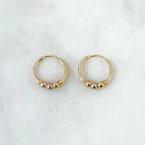 Candongas Aro 1.1gr / 1/2 in / 3.2mm Tres Oros 18K !