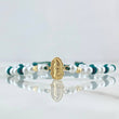 Green Bracelet Charm Virgin Guadalupe 0.45gr / 3mm Beads Diamond Cut 2 Units 18K Yellow Gold *