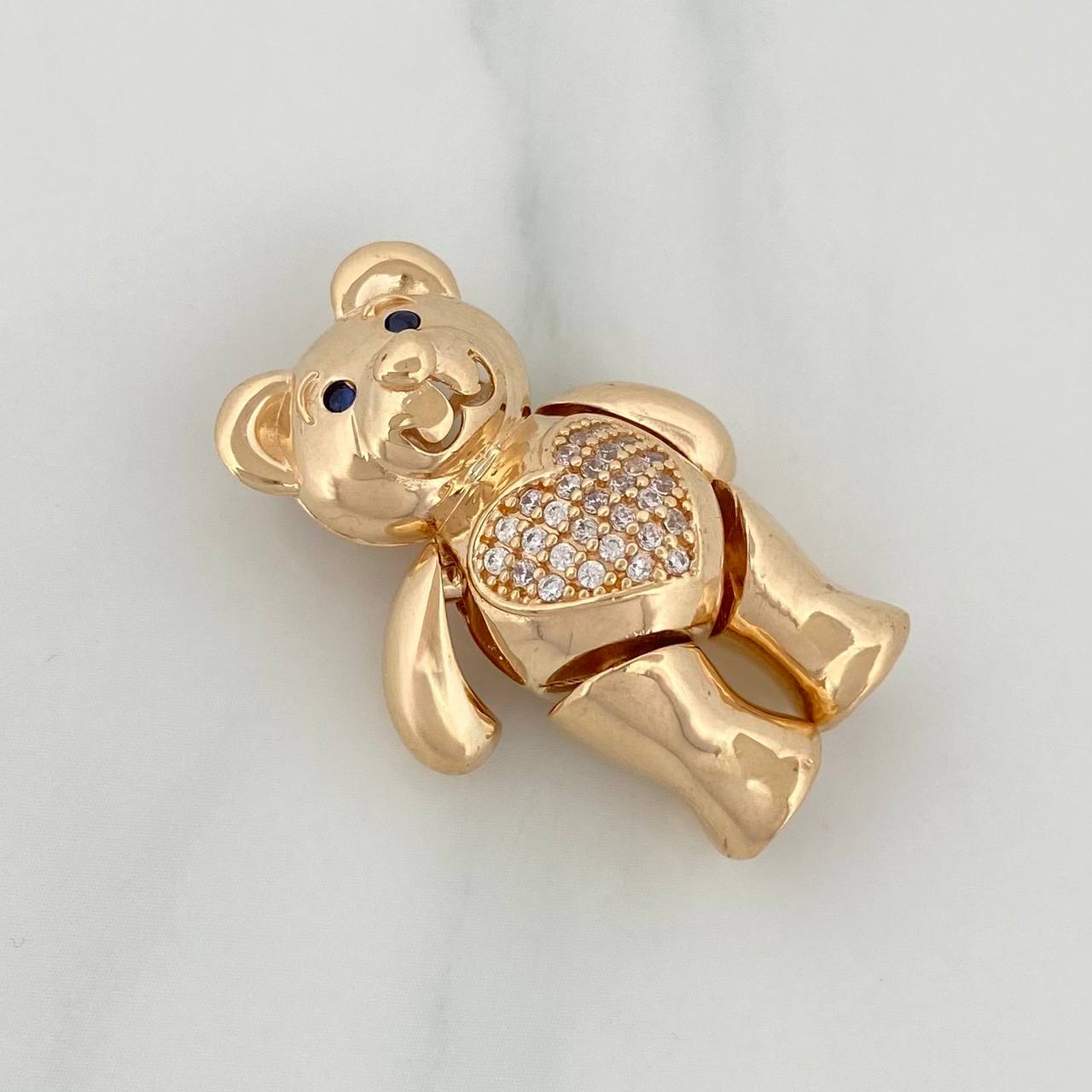 Articulated Bear Pendant 12.35 g / 1 1/4 in Yellow Gold 18K