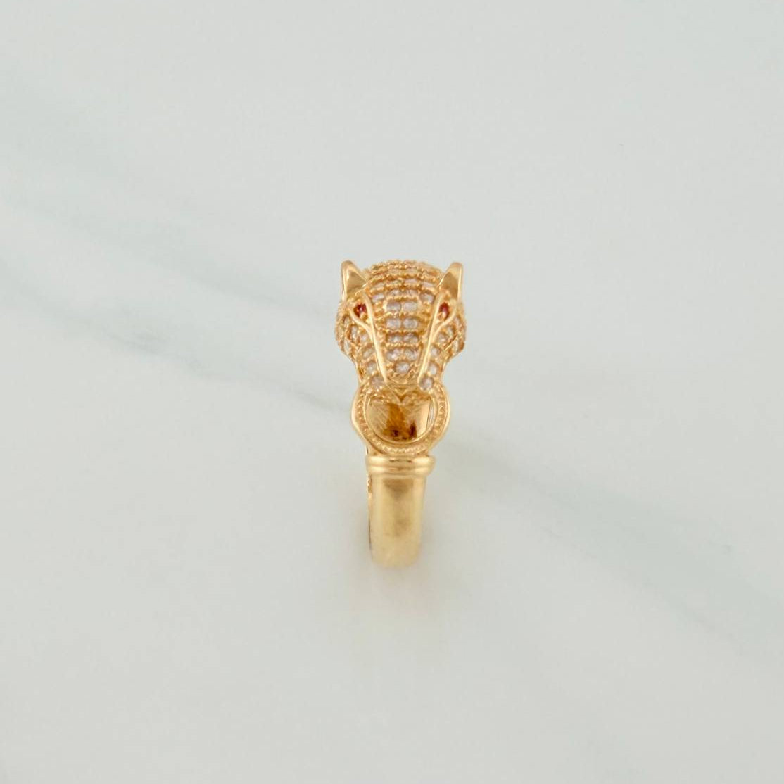Anillo Pantera 4.4 g / T6 3/4 Oro Amarillo 18K