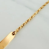 Pulso Rustico Placa 6.6 g / 6 1/4 in / 2.37 mm Oro Amarillo 18K