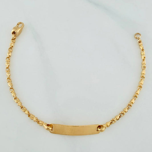 Pulso Rustico Placa 6.6 g / 6 1/4 in / 2.37 mm Oro Amarillo 18K