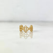 Piercing Earcuff Simulador 0.8gr / 1cm / Tetra Circulos Basteado Oro Amarillo 18K (Joya) ©