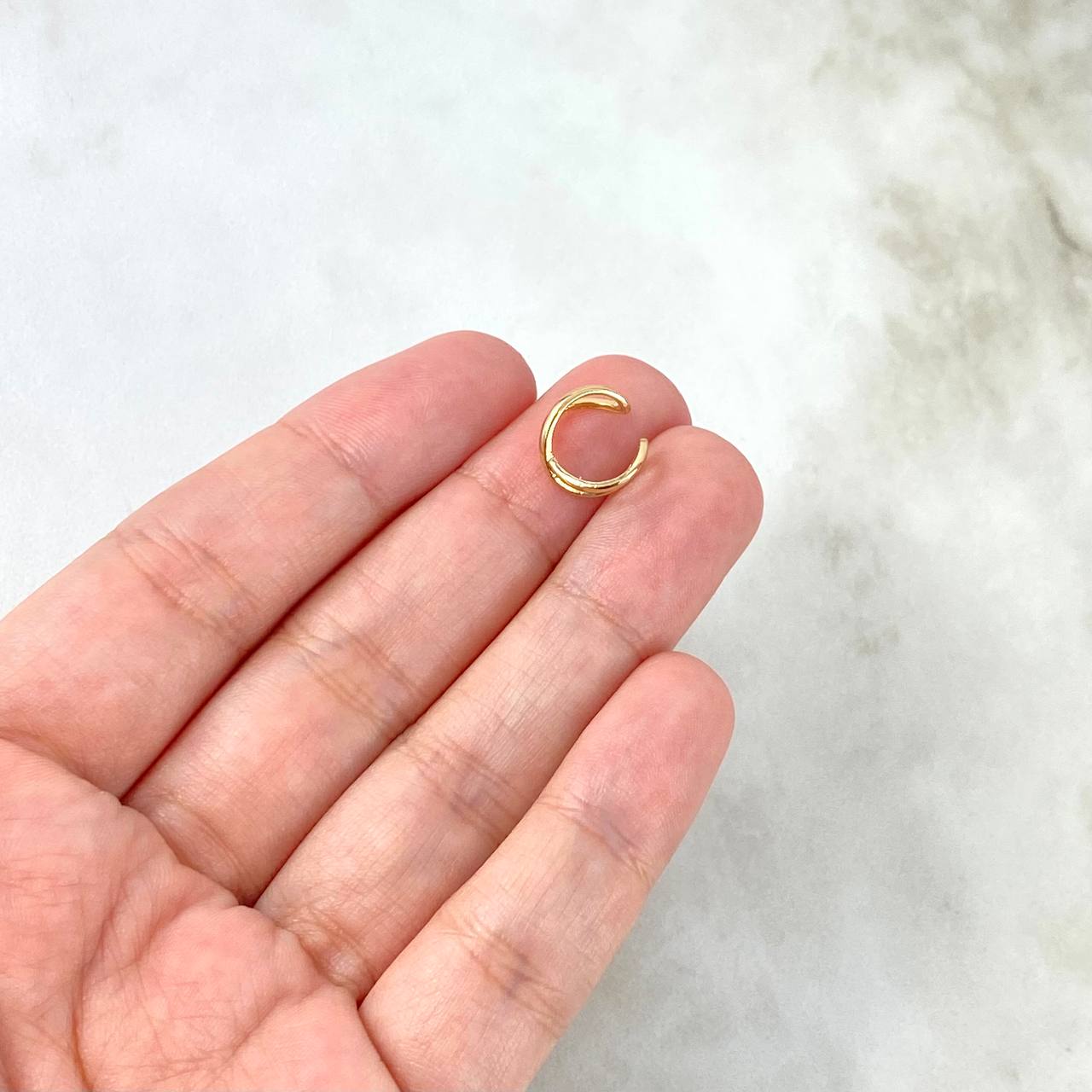 Piercing Earcuff Simulator 0.65gr / 1cm / Curved Infinity Yellow Gold (Jewel) ©