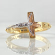 Dotted Christ Cross Ring 3.4gr / T7 1/4 / Three 18K Golds ©