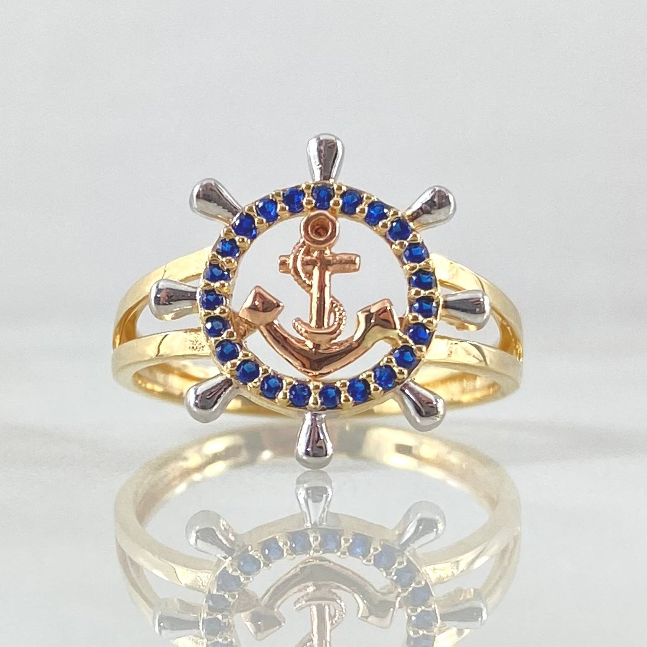 Anchor Wheel Ring 2.7gr / Size 6 3/4 / 18K Gold