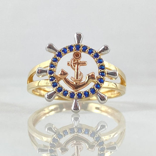 Anchor Wheel Ring 2.7gr / Size 6 3/4 / 18K Gold