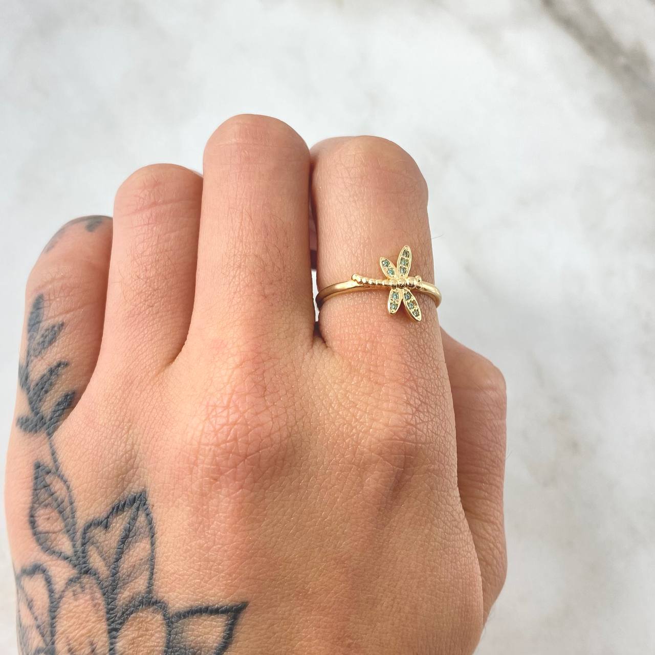 Anillo Libelula 1.55gr / T6 / Oro 18K