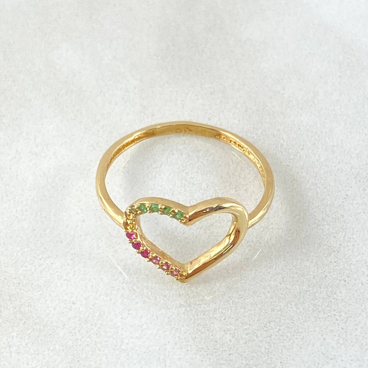 Heart Silhouette Ring 1.35gr / Size 6 1/4 / 18K Gold
