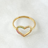 Heart Silhouette Ring 1.35gr / Size 6 1/4 / 18K Gold