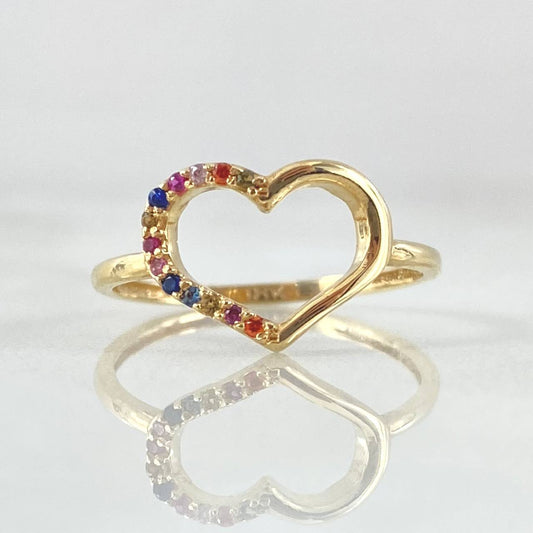 Heart Silhouette Ring 1.4gr / Size 6 1/4 / 18K Gold