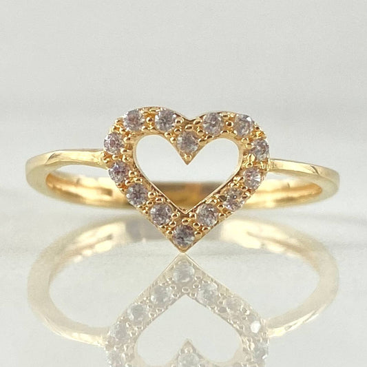 Heart Silhouette Ring 1.7gr / Size 7 1/4 / 18K Gold
