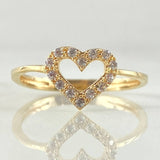 Heart Silhouette Ring 1.7gr / Size 7 1/4 / 18K Gold