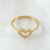 Heart Silhouette Ring 1.65gr / Size 6 1/4 / 18K Gold