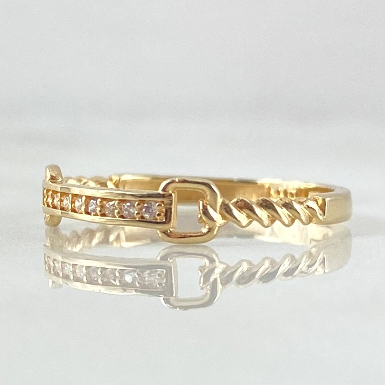 Braided Belt Ring 1.15gr / Size 6 3/4 / 18K Gold