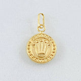 Pendant Crown Circle 0.5gr / 3/4 in / 18K Gold