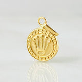 Pendant Crown Circle 0.5gr / 3/4 in / 18K Gold