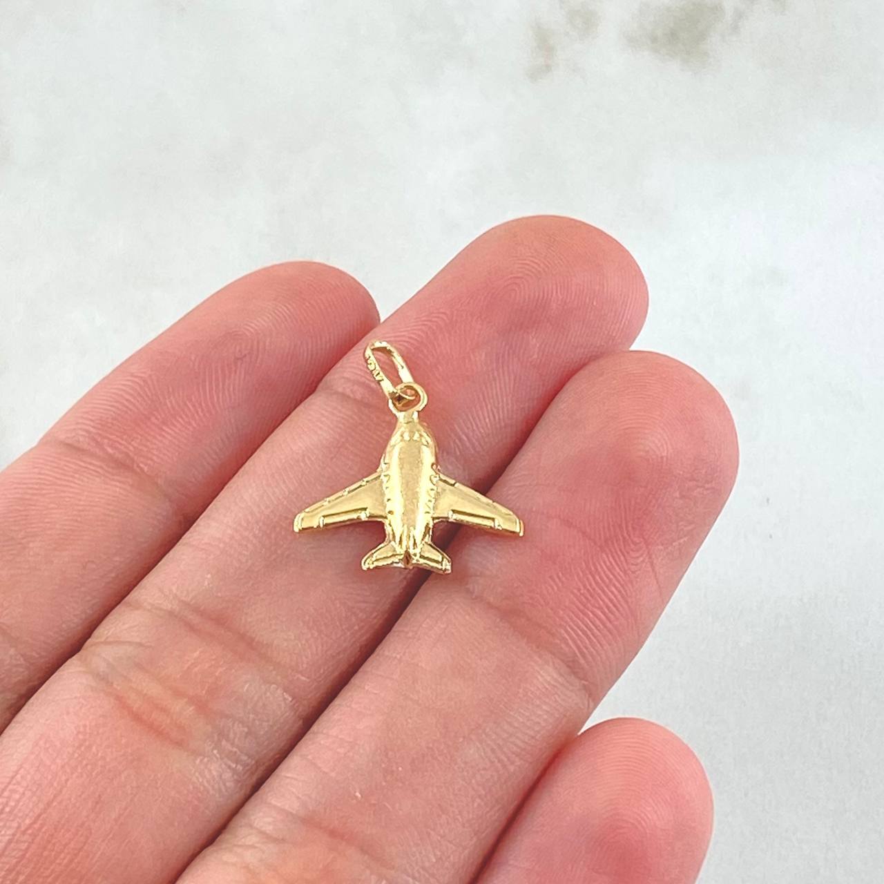 Dije Avión 0.45gr / 3/4 in / Oro Amarillo 18K
