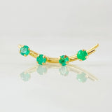 Piercing Arete Earcuff Simulador Esmeraldas 25pts 0.7g / 3/4 in Oro Amarillo 18K (Joya)