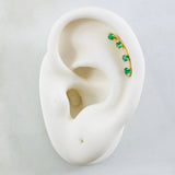 Piercing Arete Earcuff Simulador Esmeraldas 25pts 0.7g / 3/4 in Oro Amarillo 18K (Joya)
