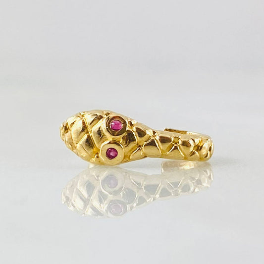 Piercing Serpiente 12mm Rubíes 1.6pts Bola 3mm Oro Amarillo (Joya) ©