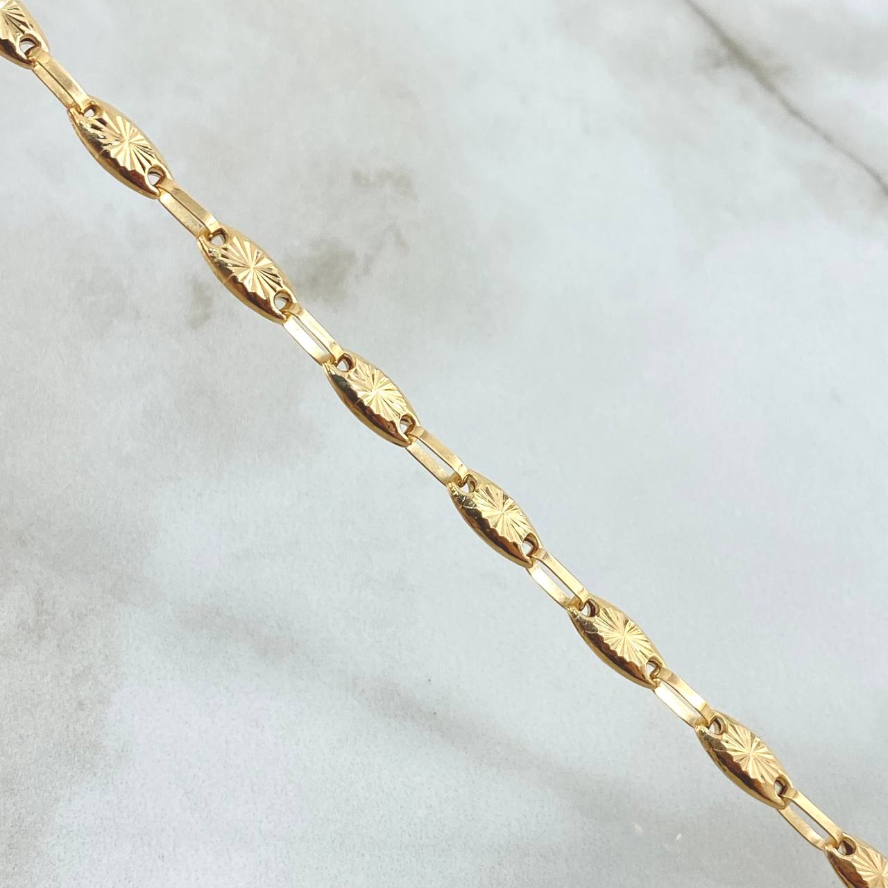 Cadena Rustica Ovalo 13.4gr / 60cm / 4.6mm Diamantada Oro Amarillo 18K ©