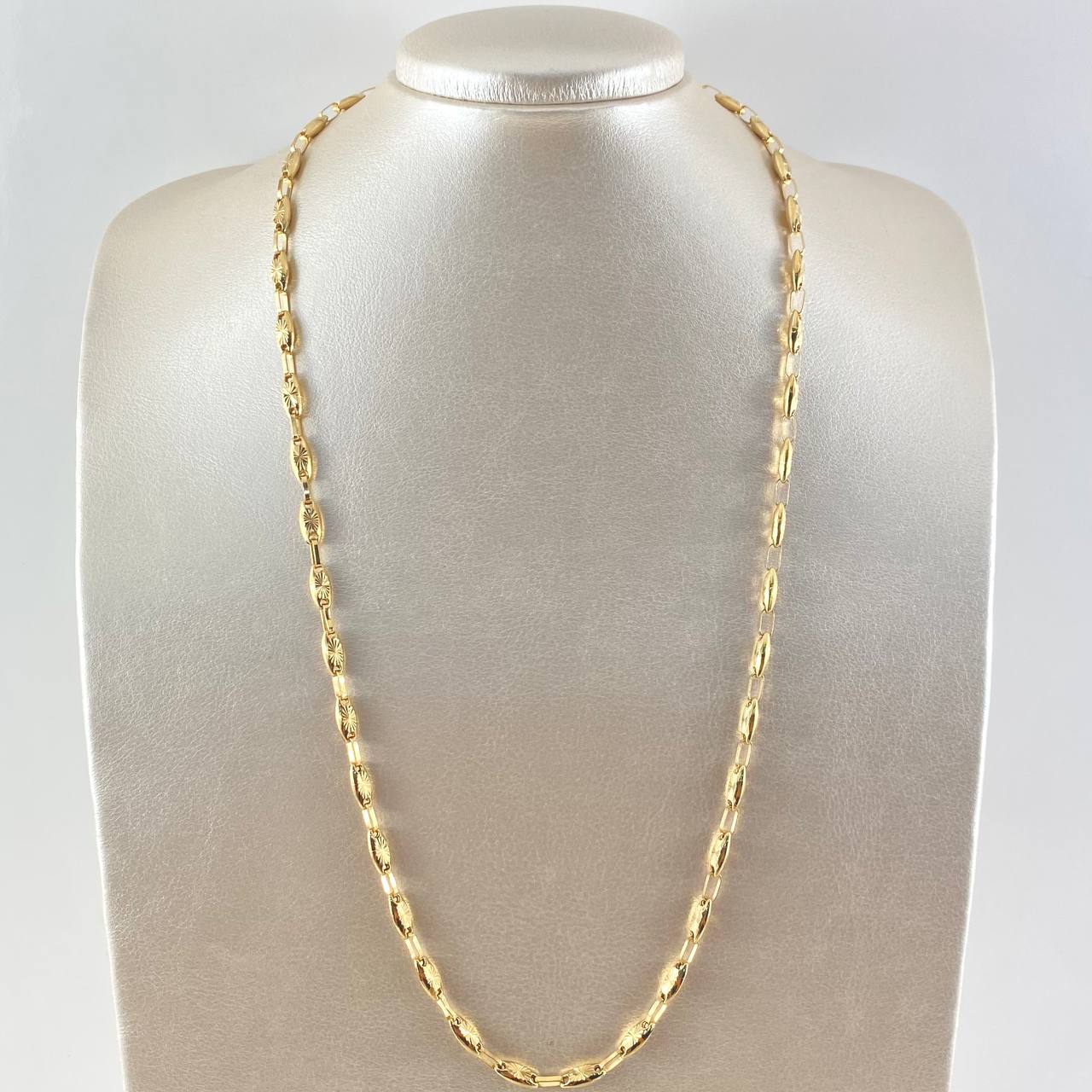 Cadena Rustica Ovalo 13.4gr / 60cm / 4.6mm Diamantada Oro Amarillo 18K ©