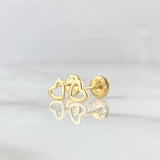 Topos Silueta Corazón 0.6gr / 5mm Lisos Oro Amarillo 18K *