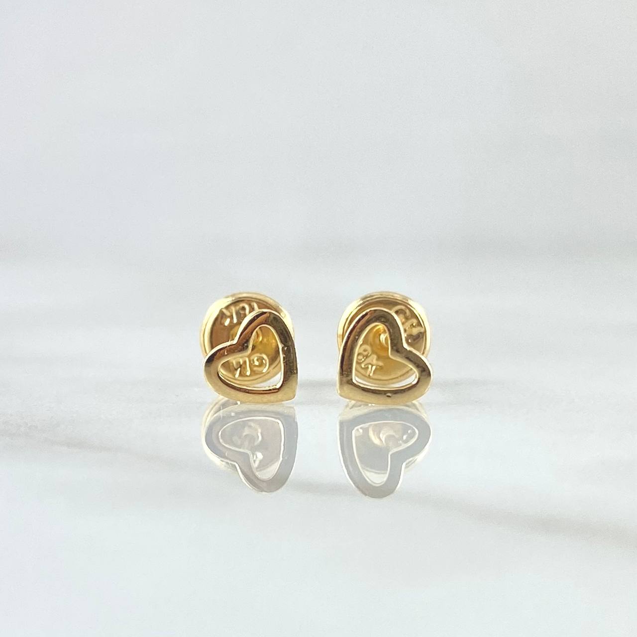 Topos Silueta Corazón 0.6gr / 5mm Lisos Oro Amarillo 18K *