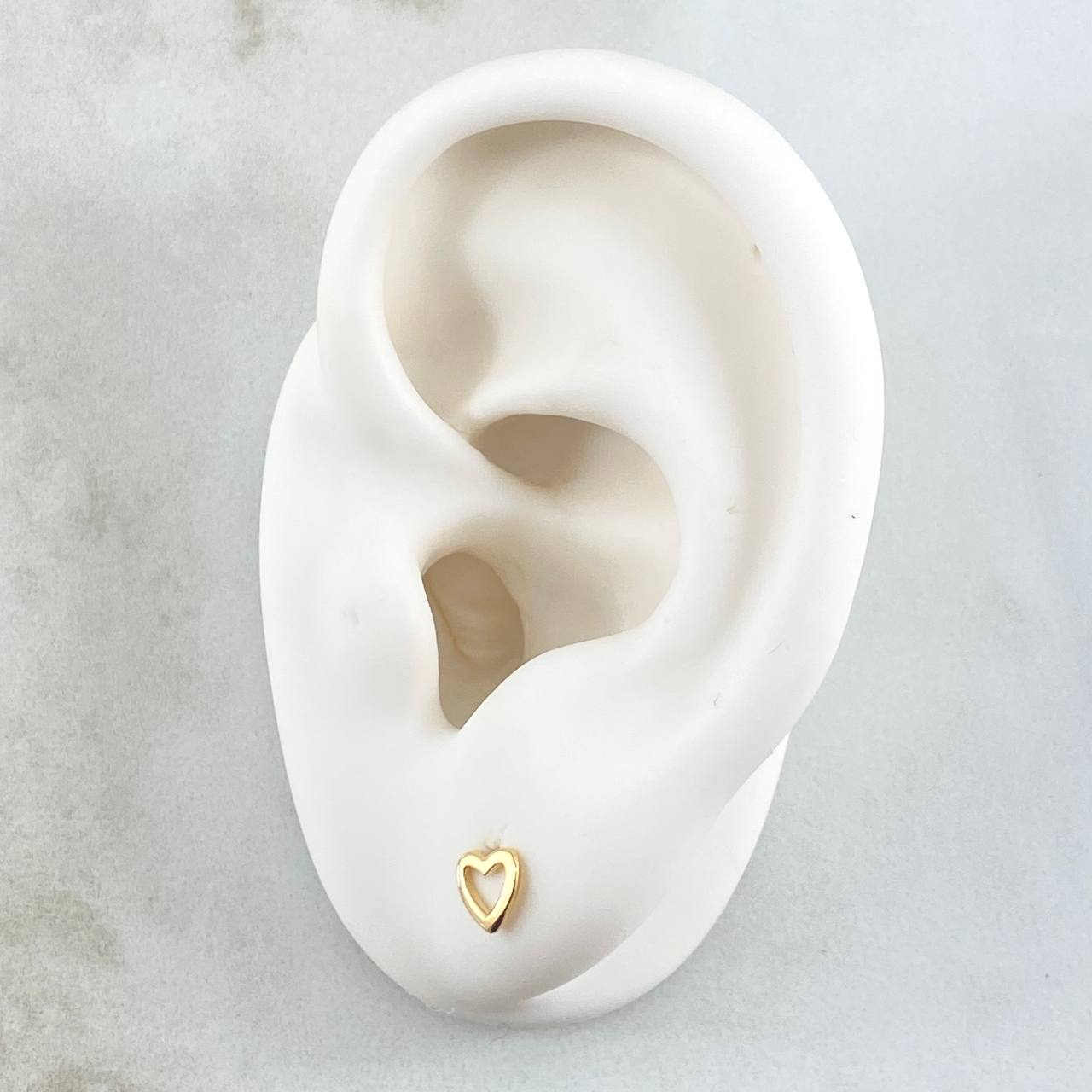 Topos Silueta Corazón 0.6gr / 5mm Lisos Oro Amarillo 18K *