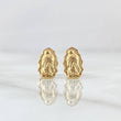 Stud Earrings Virgin Guadalupe Silhouette 0.75gr / 10mm Matte Smooth 18K Yellow Gold *