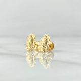 Stud Earrings Virgin Guadalupe Silhouette 0.7gr / 10mm Matte Smooth 18K Yellow Gold *