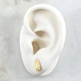 Stud Earrings Virgin Guadalupe Silhouette 0.7gr / 10mm Matte Smooth 18K Yellow Gold *