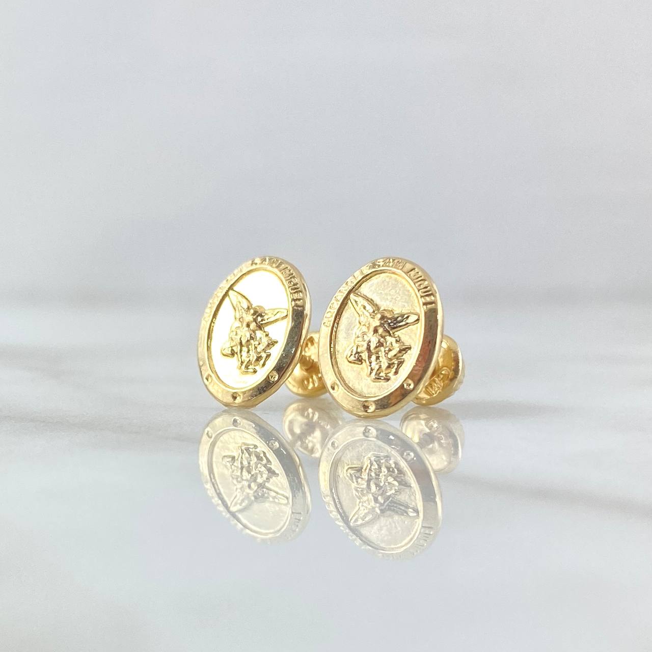 Topos San Miguel Arcangel 1.1gr / 12mm Ovalo Oro Amarillo 18K *