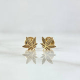 Stud Earrings Sheet 0.8gr / 7mm Textured 18K Yellow Gold *